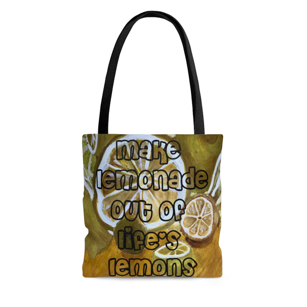 Make Lemonade Out of Life's Lemons Tote Bag, Grocery Bag, Teacher Tote, Reusable Bag, Beach Bag