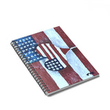 Spiral Notebook - Ruled Line American Flag Love by EFK
