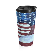 Stainless Steel Travel Mug, Coffee Mug, American Flag Love by EFK