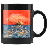 Black Coffee Mugs - Mallard Duck, Happy Bones, Fishing Boat, Octopus, Mother's Love