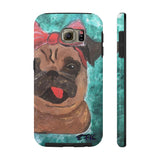 Funny Phone Case, iPhone Case, iPhone 7 Case, iPhone 8 Case, iPhone 11 of Pug with a Bow