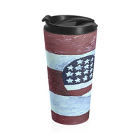 Stainless Steel Travel Mug, Coffee Mug, American Flag Love by EFK