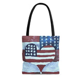 Tote Bag, Beach Bag, Bag, Grocery Bag, School Tote, Teacher Bag of American Love by EFK