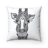 BW Giraffe - Spun Polyester Square Pillow - EFK
