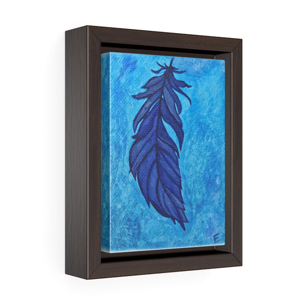 Boho Feather Vertical Framed Premium Gallery Wrap Canvas
