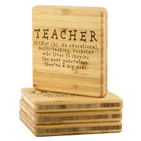 Teacher Appreciation Gift Etched Bamboo Coasters