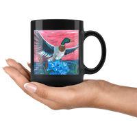 Black Coffee Mugs - Mallard Duck, Happy Bones, Fishing Boat, Octopus, Mother's Love